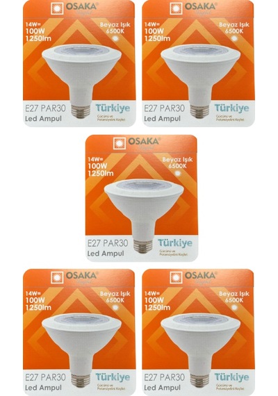 5 Adet Osaka 14w 100w Beyaz Işık 6500k E27 Duylu Kalın Duy Led Par30 Ampul