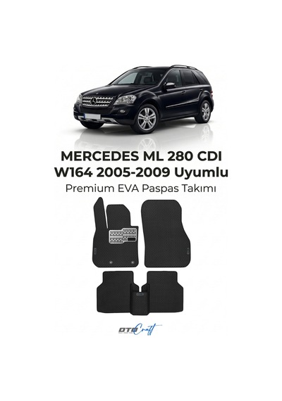 OtoCraft Mercedes Ml 280 Cdı W164 2005-2009 Araca Özel 3d Havuzlu Eva Paspas Tam Set 5 Parça