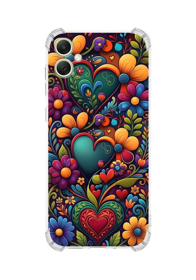 Printify Samsung Galaxy A05 İle Uyumlu Düşlerin Dansı Serisi Çiçeklerin Dansı Tasarımlı Uv Baskılı Köşe Korumalı Antişok Kılıf Şeffaf