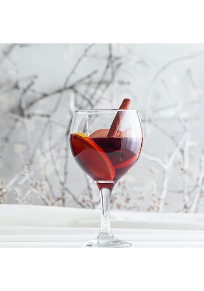 LAV Misket Cam Goblet 6'lı 645 ml Ayaklı (Şarap Kadehi , Kokteyl Bardağı)