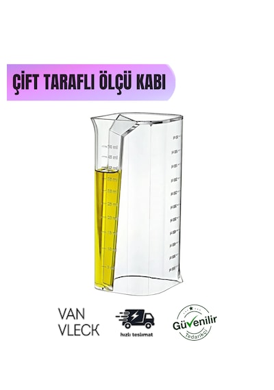Çift Taraflı Hassas Ölçü Kabı Yağ, Un, Bakliyat, Şeker Ölçü Kabı Pratik Mutfak Kabı Şeffaf