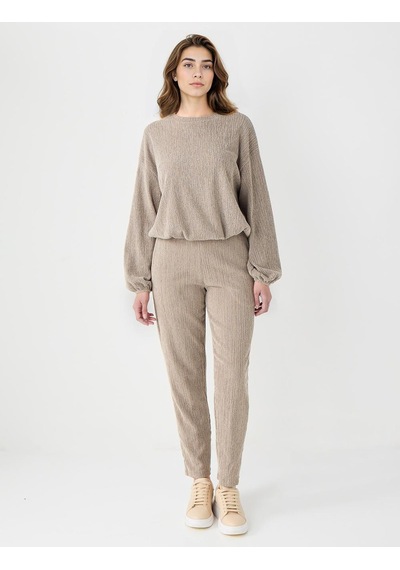 Jimmy Key Jimmy Key Vizon Bisiklet Yaka Beli Lastikli Örme Sweatshirt 5ww236136927