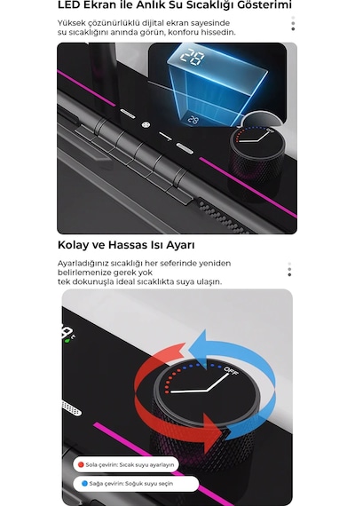 Dijital Akıllı Eviye Seti Smart Evye Ve Musluk Full Set Diğer