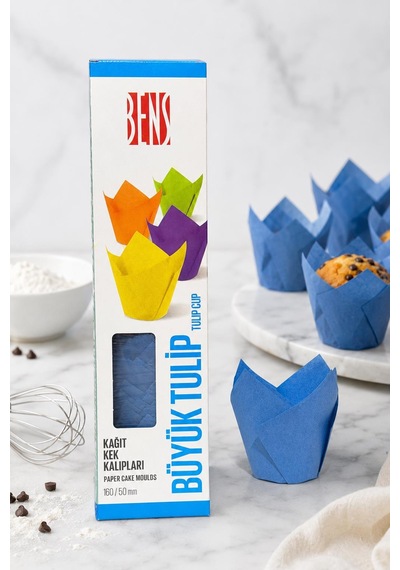 Kademeli Tulip Mavi Muffin Kapsülü 200 Adet
