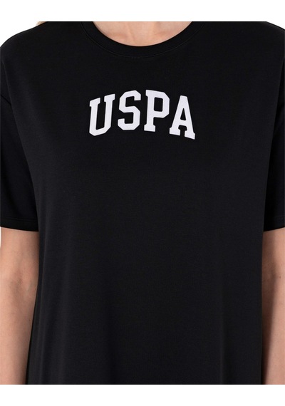 U.S. Polo Assn. Kadın Modal Karışımlı Bisiklet Yaka Mini Boy Örme Elbise Siyah