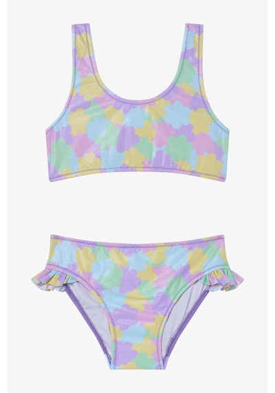 Penti Kız Çocuk Shiny Flower Fırfırlı Halter Yaka Bikini Takımı