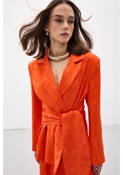 Sateen Freya Ceket - Oranj-137139 Oranj