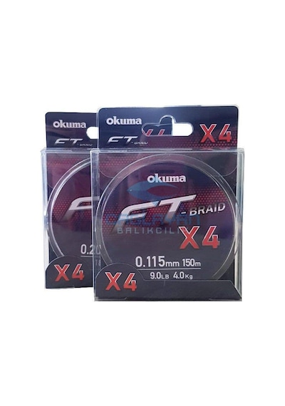 Okuma Ft-x4 Braided Line 300 Mt Grey Örgü Ip 0,205Mm