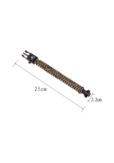 Çok Amaçlı Hayatta Kalma Bilekliği Survival Pusulalı Kamp Düdük Outdoor Aksesuar Kit Askeri Çok Renkli
