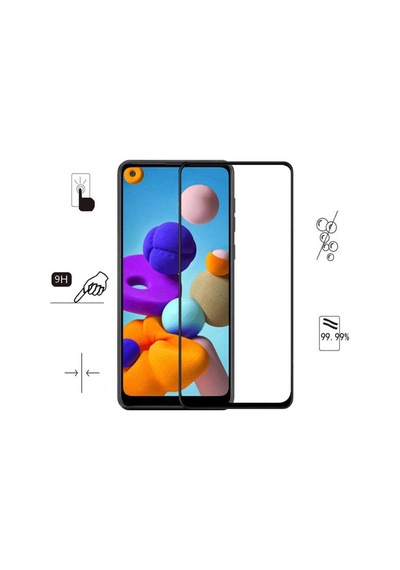 Galaxy A21S Zore Kenarları Kırılmaya Dayanıklı Cam Ekran Koruyucu