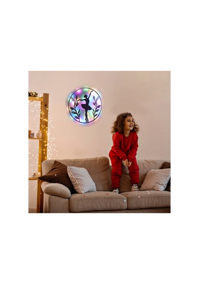 Led Işıklı Kadın Temalı Tablo Balerin Dekoratif Gece Lambası Çok Renkli - 737237709 Çok Renkli