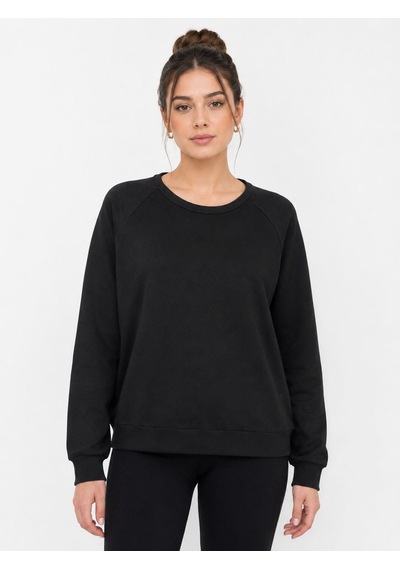 Neden Tekstil Siyah Rahat Kesim Kadın Sweatshirt