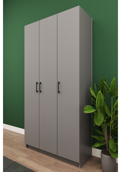 Asra Trend Vestiyer & Portmanto V-07 %100 MDF 3 Kapaklı Ayakkabılık Dolabı Kül Gri