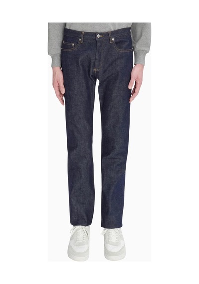 A.p.c Japon Kumaş Düz Kesim Erkek Kot Pantolon Koyu Mavi