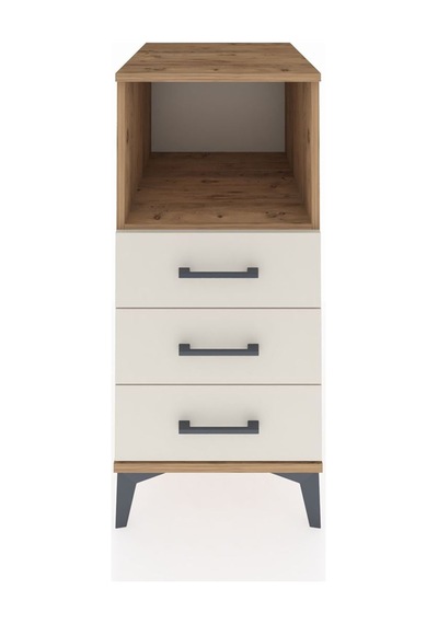 Kronos Komodin Tek Raflı 3 Çekmeceli 44x59x96 Çam-aytaşı Atlas Çam