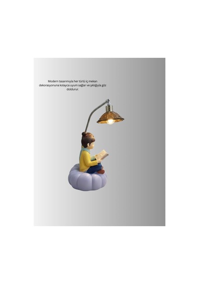 Romantik Çift Temalı Dekoratif Masa Lambası Yumuşak Led Işık - Hs08374002-8587 Renkli Renkli