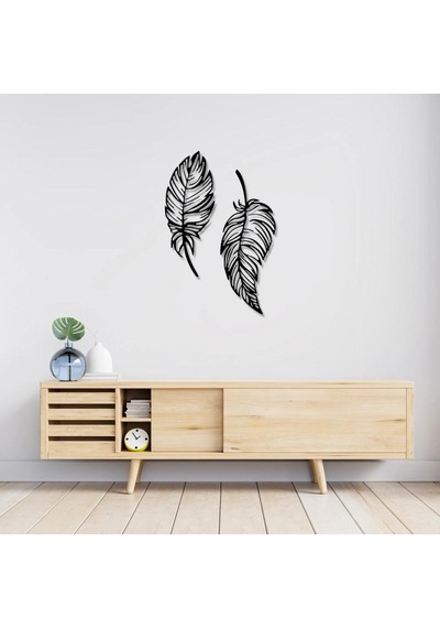 Feathers Metal Tablo Siyah