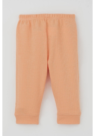 Breeze Kız Bebek Pijama Takımı Omuzdan Patlı Çiçek Baskı Armalı 4 Ay-1 Yaş, Somon Somon