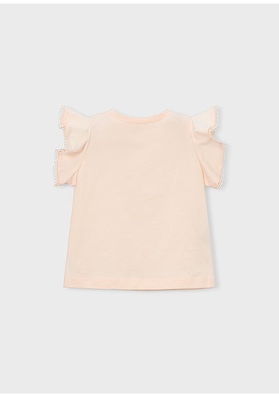 Mayoral Kız Çocuk Fırfırlı Kol T-shirt Pudra - 03008