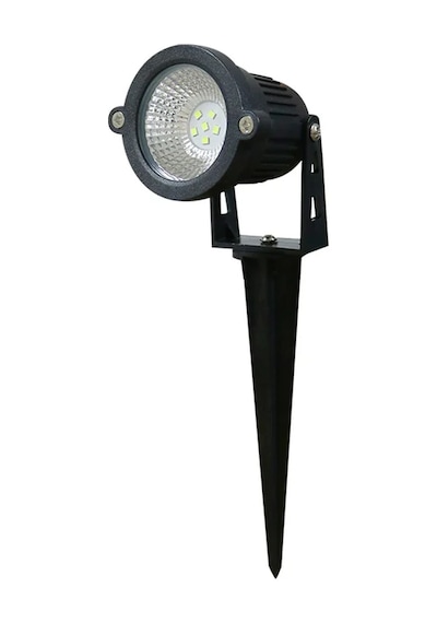 Lampist 7w Ledli Kazıklı Çim Armatürü Amber Renk Siyah