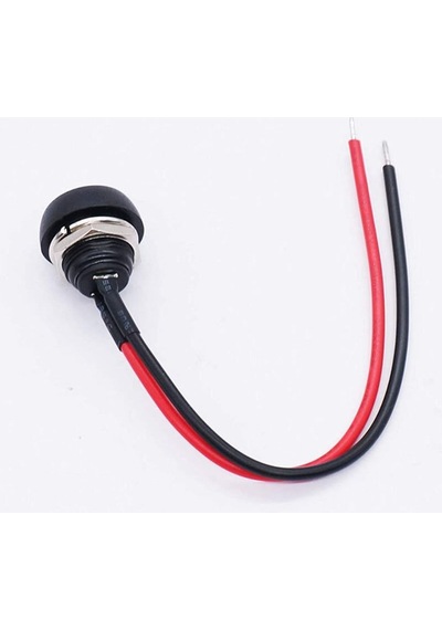 12mm Pbs-33b 2 Pin Push Buton Siyah 20cm Kablolu On Off 1a 250v Mini Yuvarlak Su Geçirmez Anahtar