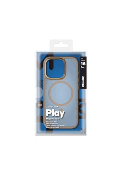 Momax Play CaseForm Apple Uyumlu iPhone 16 Pro Magsafe Kılıf Altın
