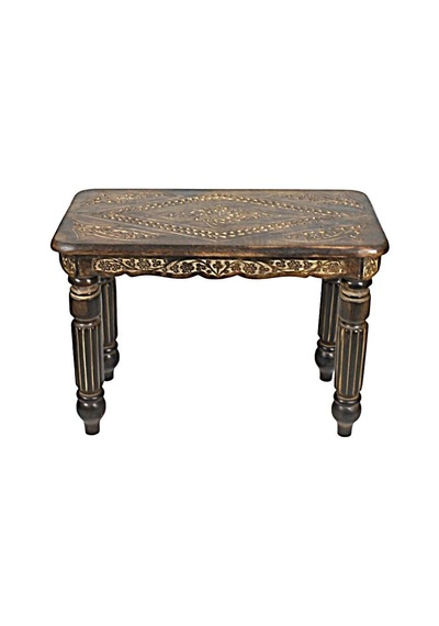 Eskitme Ahşap Dikdörtgen Sehpa K02 74x37x54 Cm. Eskitme Siyah