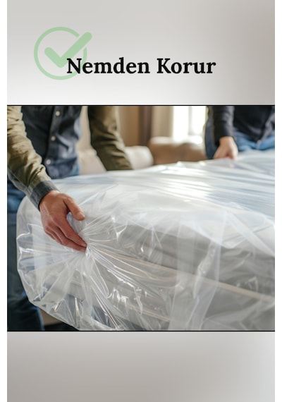 Çift Kişilik Yatak Baza Naylonu Kalın Dayanıklı Şeffaf Koruma Taşınma Nakliye Nakliyat Ambalajı Şeff