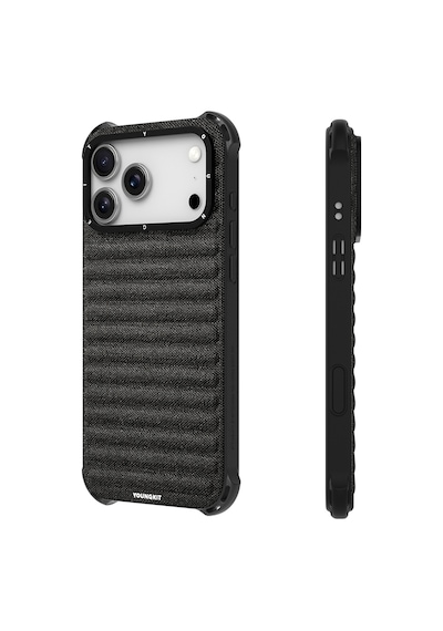Apple Uyumlu iPhone 17 Pro Max Kılıf M-safe Şarj Özellikli Youngkit Canvas Serisi Kapak Siyah Siyah