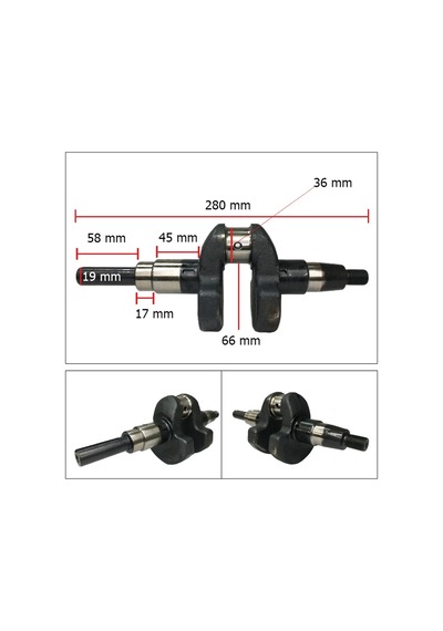 İtal/Çin 178F uyumlu 7hp Dizel Krank Mili Kamalı 19 MM Komple
