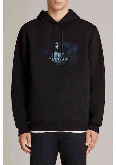 Tupac Shakur 2018 2 Baskılı Siyah Erkek Kapşonlu Sweatshirt