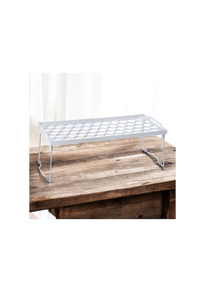 Plastik Metal Ayaklı Dikdörtgen Mini Raf Düzenleyici Organizer Beyaz