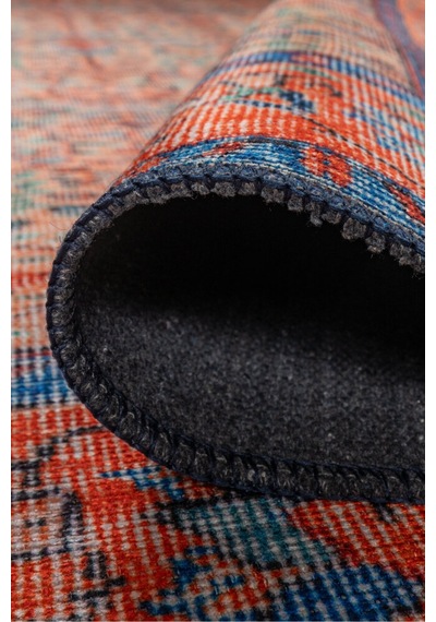 Foldy Vintage Desenli Dokuma Taban Dekoratif Renkli Halı Fl 53 Renkli 9