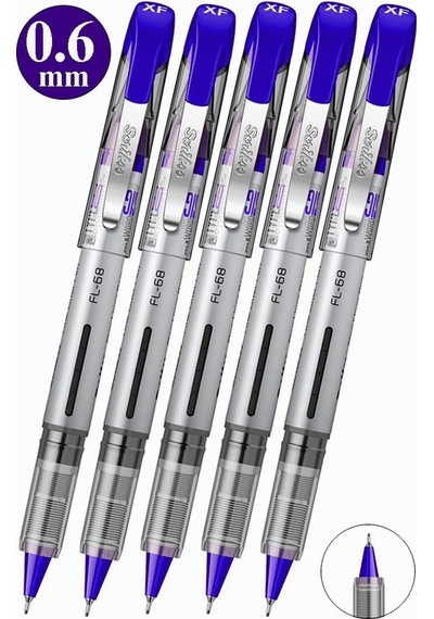 Mavi Pilot Kalem Fl-68 5 Adet Scrikss Fine Liner Pilot Kalem 0.6mm Fineliner Uçlu Pilot Kalem İnce Su Bazlı Mürekkepli