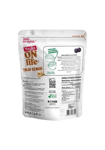 Yayla Onlife Yulaf Ezmesi 500 G X5