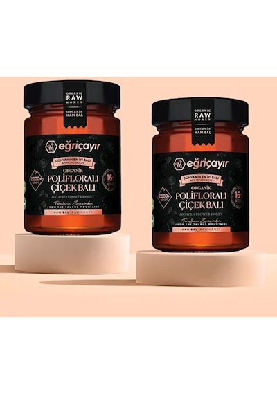 Eğriçayır Organik Polifloralı Çok Çiçekli Bal 2 x 450 G