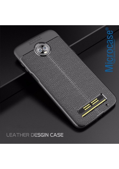 Microcase Motorola Moto Z3 Play Leather Tpu Silikon Kilif + Cam 272914155 - Seçenek / Cam Koruma-Cam Istemiyorum