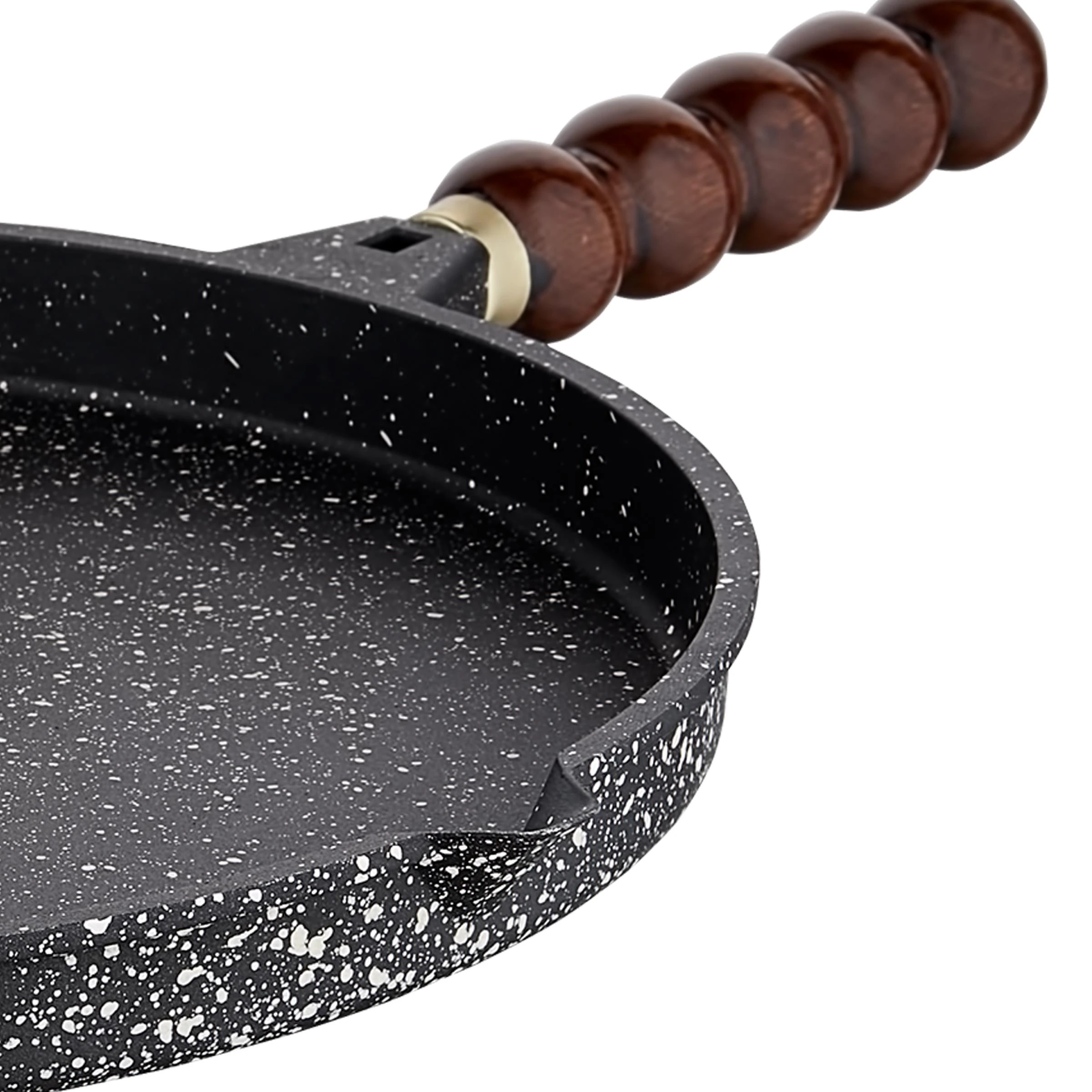 Taç Döküm Granit Balık Tavası 36 Cm Siyah