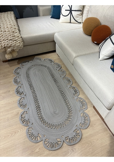 Mavaux Matrix Jüt Kilim, Paspas, Mutfak Halısı, Banyo Paspası, Kilim, Halı, Oturma Odası Halısı Gri