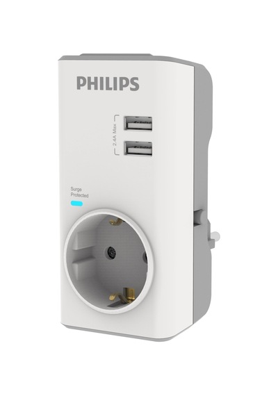 Philips CHP4010W Tekli Akım Koruma Priz 380J 2x Usba 2.4A Beyaz