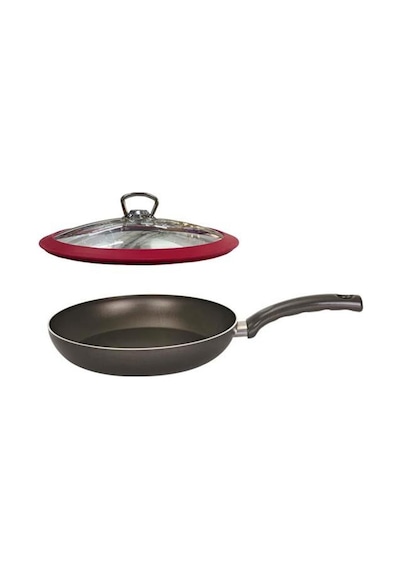 Mehtap Teflon Tava 24 CM Kırmızı Silikon Kapaklı