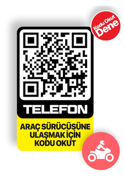 Meo Motosiklet Numaratörü - Dıştan Yapıştırma - Qr Kodlu Numaratör Dikey Etiket Sarı Siyah