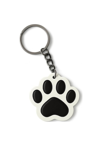 Neko Mist Kedi Patisi Şeklinde Anahtarlık Hediyelik Keychain Tek Yüzlü