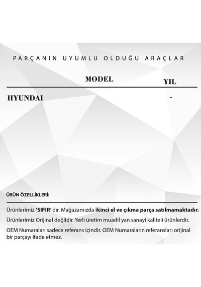 Hyundai için Kilometre Dişlisi (10 Diş)