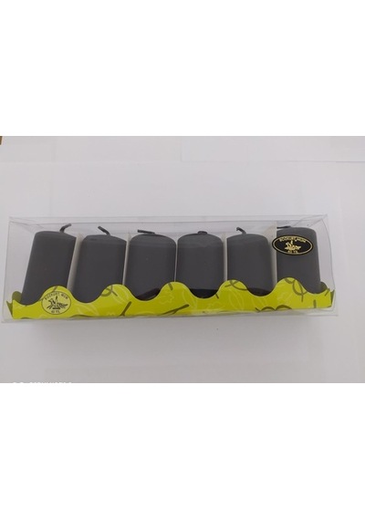 6'Lı Kokusuz Bozkurt Silindir Mum 3*6Cm Siyah (425589598)