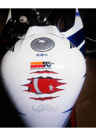 Bay Etiket Rfhlm66 Reflektif Yirtik Metal Desenli Ay Yildiz Etike