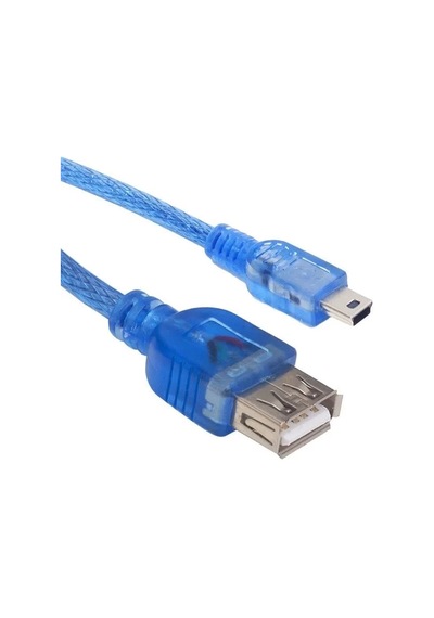 Usb 5 Pin Erkek-usb Dişi 30 Cm Şeffaf İpod Kablosu