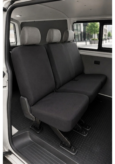 Volkswagen Transporter 5+1 - Siyah Penye Oto Koltuk Kılıfı - Baskısız