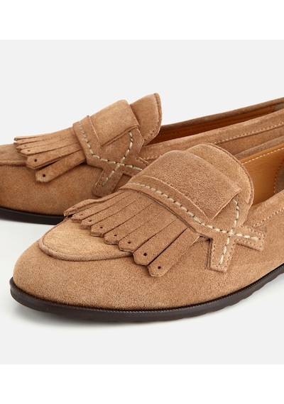 Hotiç Kadın Süet Deri Vizon Püskül Detaylı Klasik Loafer