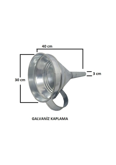 Galvaniz 30 Cm Metal Huni Galvaniz Yağ Hunisi Mazot Hunisi N11.20521